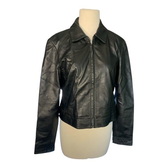 INC International Concepts Petite Leather Jacket M - Picture 1 of 4